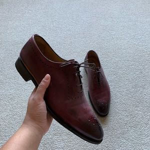 men’s Blue Sole shoes leather shoes